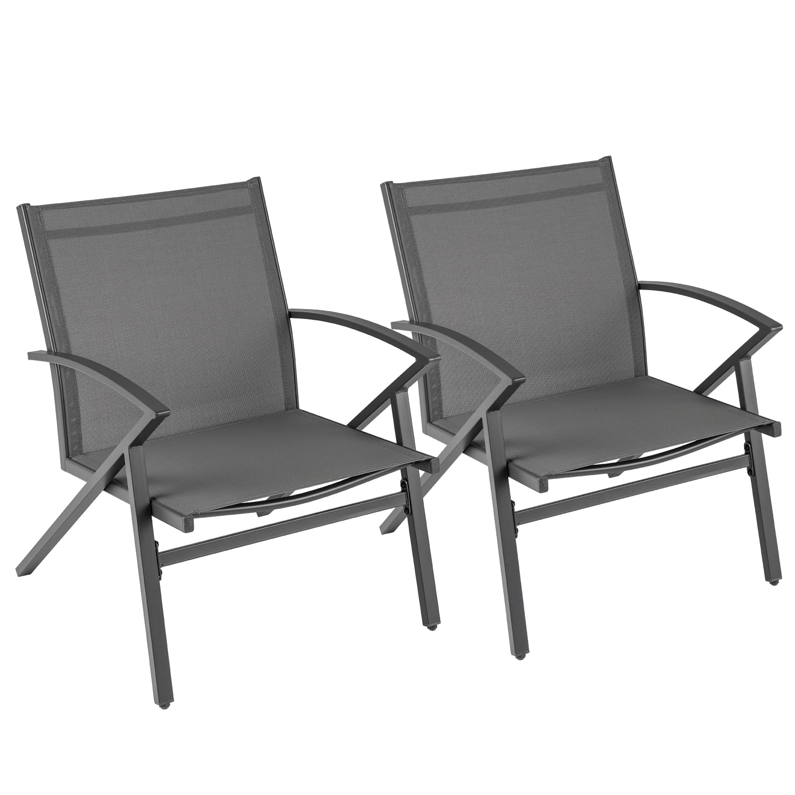 Tangkula Patio Chairs Set of 2/4 with Heavy Duty Metal Frame